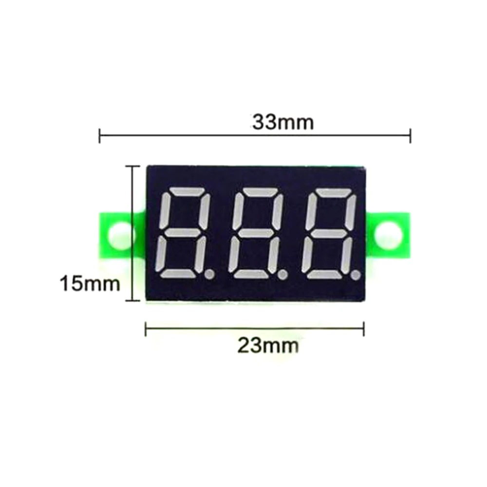 1 шт. 0,28 дюйма три линии Мини вольтметр DC0V-100V светодиодный дисплей измеритель напряжения цифровой дисплей Вольтметр, четыре цвета на выбор