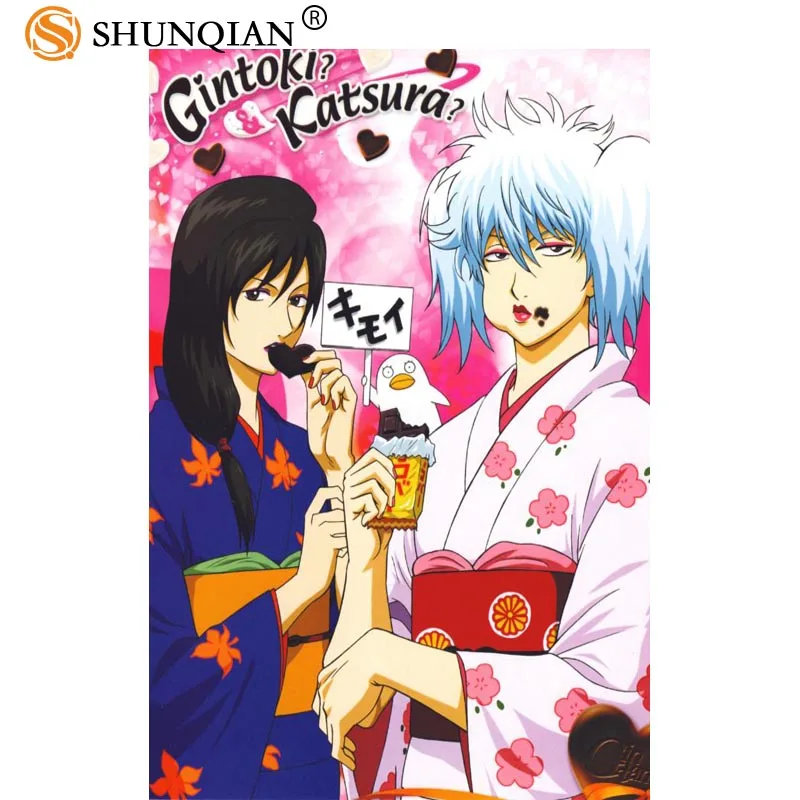 Новое поступление плакат gintama мультяшный Шелковый персонализированные Плакаты
