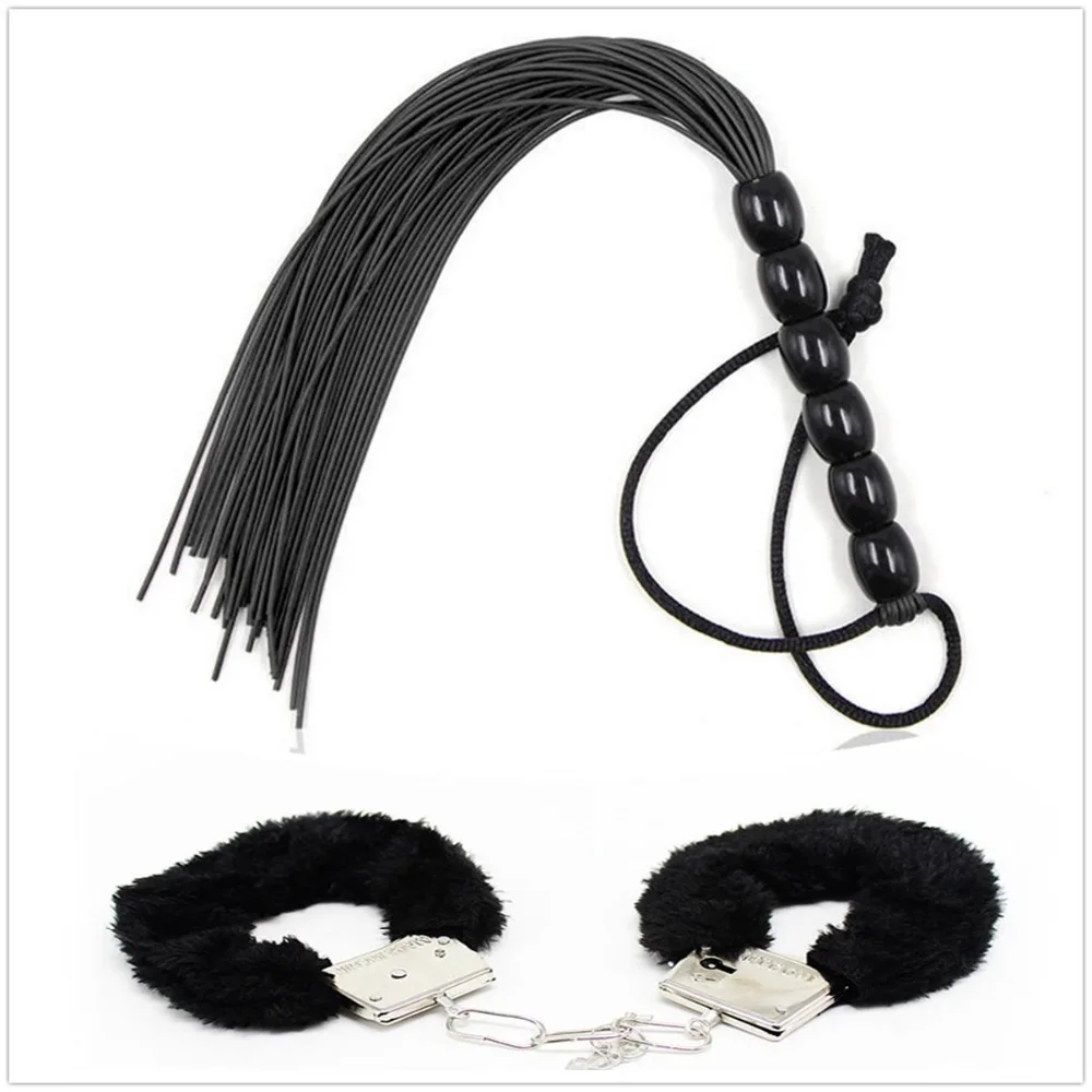

Sexy babydoll 2Pcs/Set Teddy Temptation Lingerie With Whip Flogger and Handcuffs Bondage Erotic Slave Toys Costumes