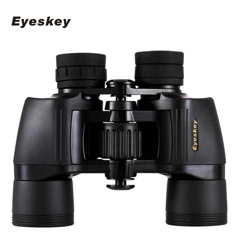 Eyeskey 8x40 Porro бинокль телескоп Bak4 Prism Оптика Кемпинг прицелов сложить наглазники с шеи ремень для переноски сумка - Цвет: Черный