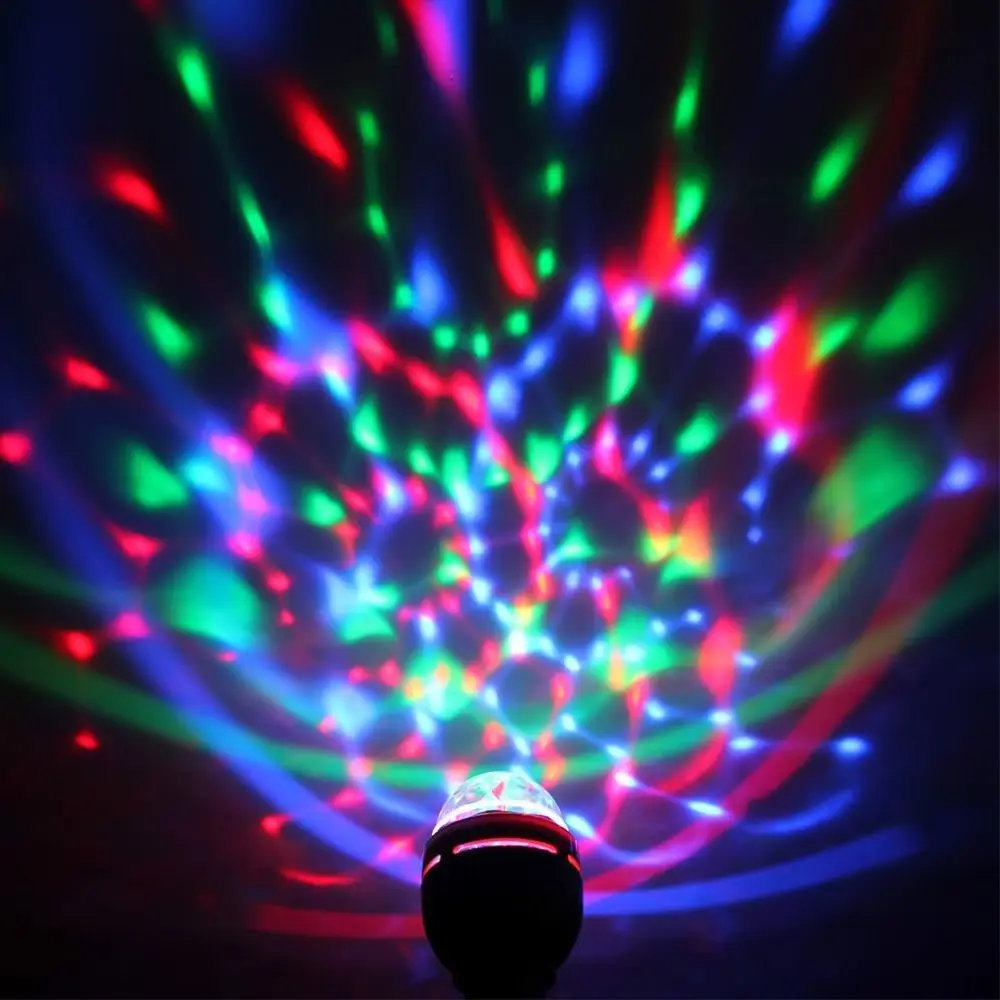

Popular Fashion Creative Multicolor E27 B22 RGB Crystal Ball Rotating LED Stage Light Bulbs Disco Party Bar Decor Bulb Lamp