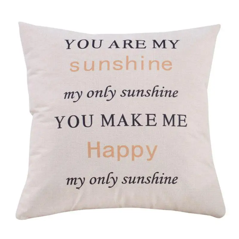 45x45 см вы мой Солнечный буквы наволочка хлопок постельное белье для дома декоративное подушки с буквами чехол для дивана автомобиля Cojine - Цвет: 8