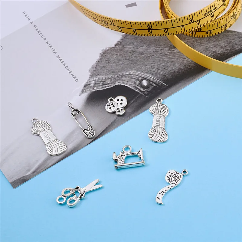 Sewing-Knitting-Themed-Tibetan-Style-Alloy-Pendants-Scissor-Pipe-Safety-Pin-Yarn-Clew-Button-Sewing-Machine (4)