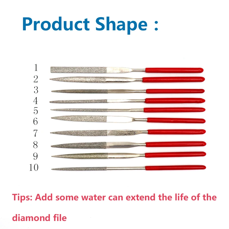 10 шт. 140/160/180 мм Ассорти Алмазное покрытие набор надфилей мини Рашпиль для Керамика Стекло Сталь хобби и ремесел ручной надфиль инструменты