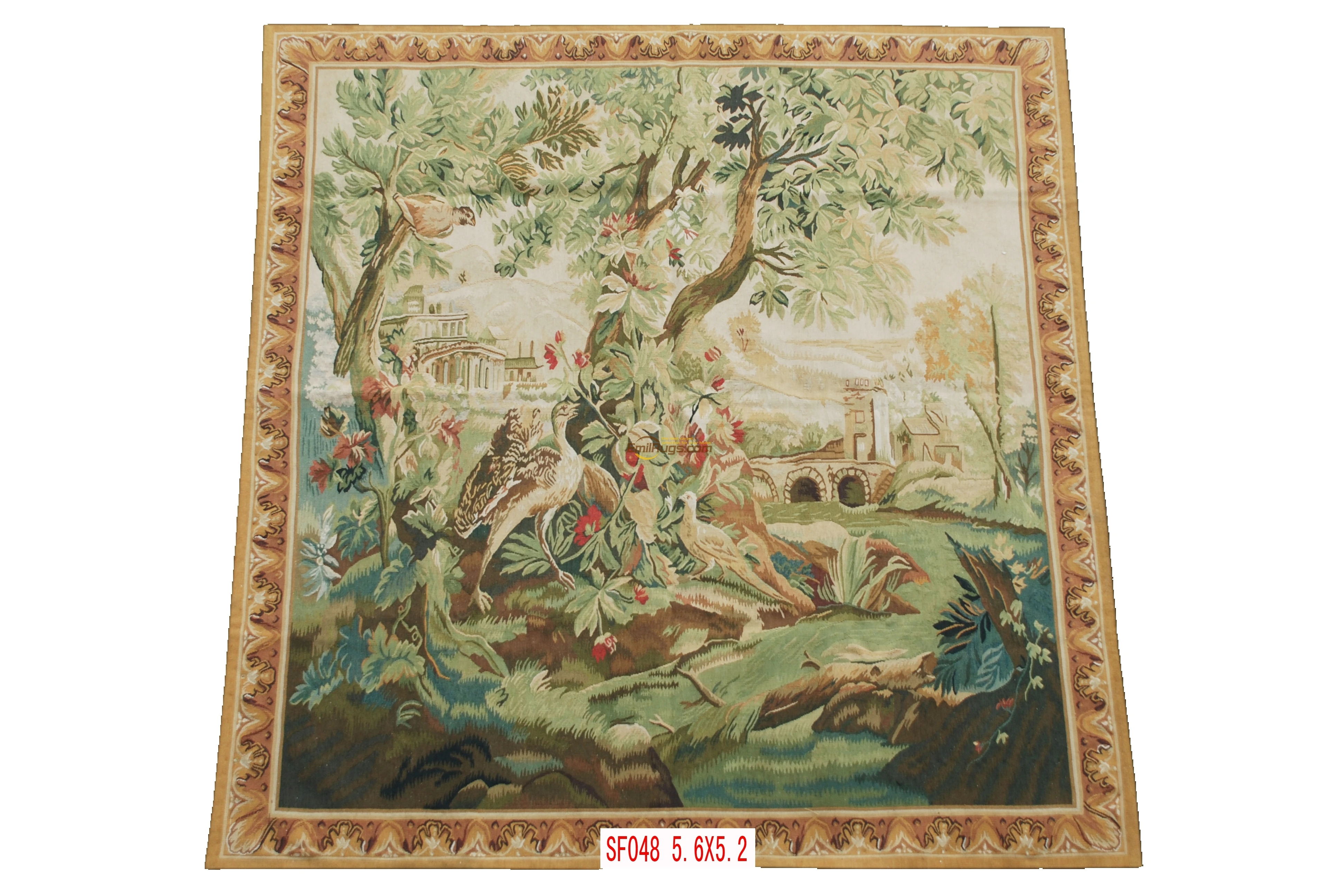 embroidery tapestry Pure wool handmade woven aubusson tapestry gobelin