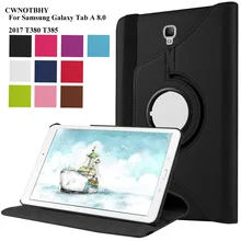 Чехол из искусственной кожи для samsung Galaxy Tab A 8,0 чехол для SM-T380 SM-T385 T380 T385 8 дюймов планшет вращающийся на 360 градусов+ ручка