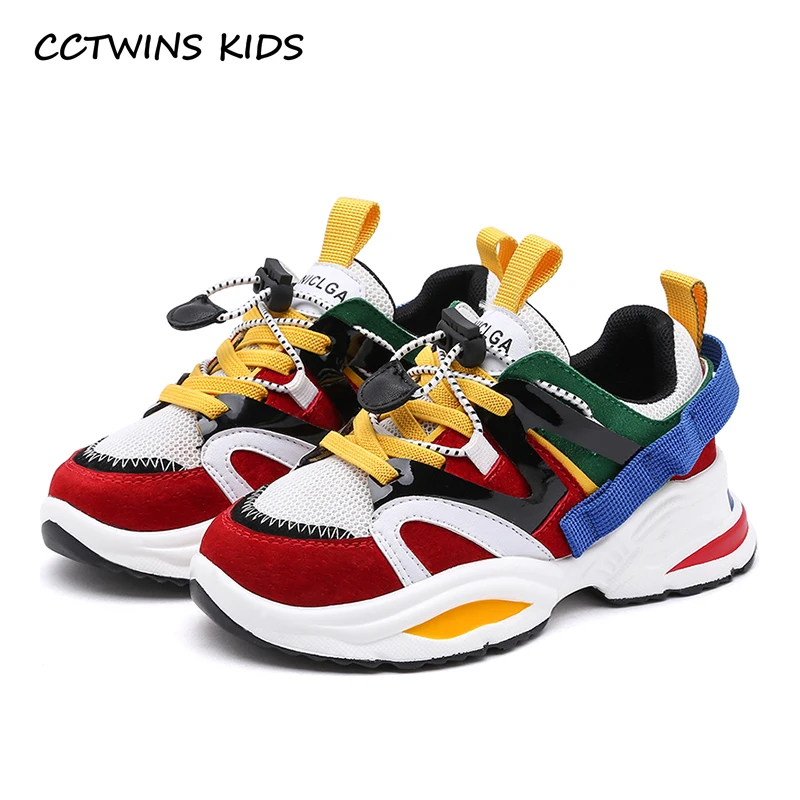 CCTWINS KIDS/ весенние детские модные спортивные кроссовки для маленьких девочек; Брендовые повседневные кроссовки из натуральной кожи для мальчиков; Цвет Черный; FS2572