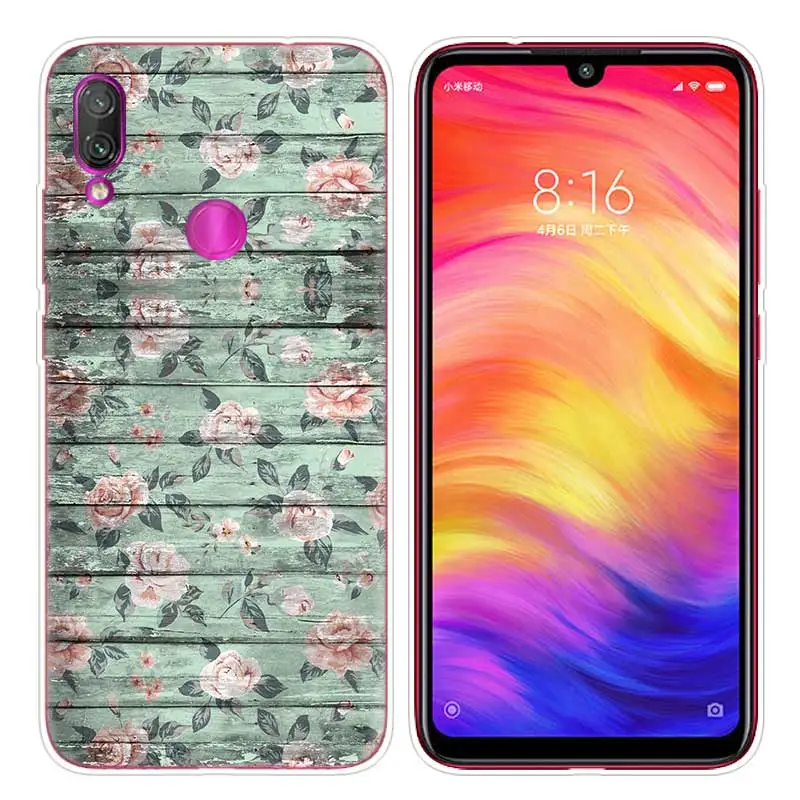 Silicone Case for Xiaomi Redmi Note 7 6 5 Plus Mi A2 8 Lite Pro Prime Play Phone Cases Cover floor wooden timber Wood and flower