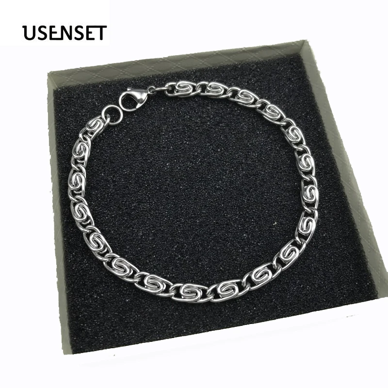 

USENSET Trendy Silver Thick Cuban Link Chain Cyclotron Gear Bracelets Nightclub Christmas Bracelet for Girl