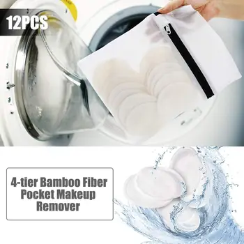 

Bamboo Makeup Remover Pads Reusable Organic Bamboo Cotton Rounds with Mesh Laundry Bag Eye Makeup Remove Face Wipe