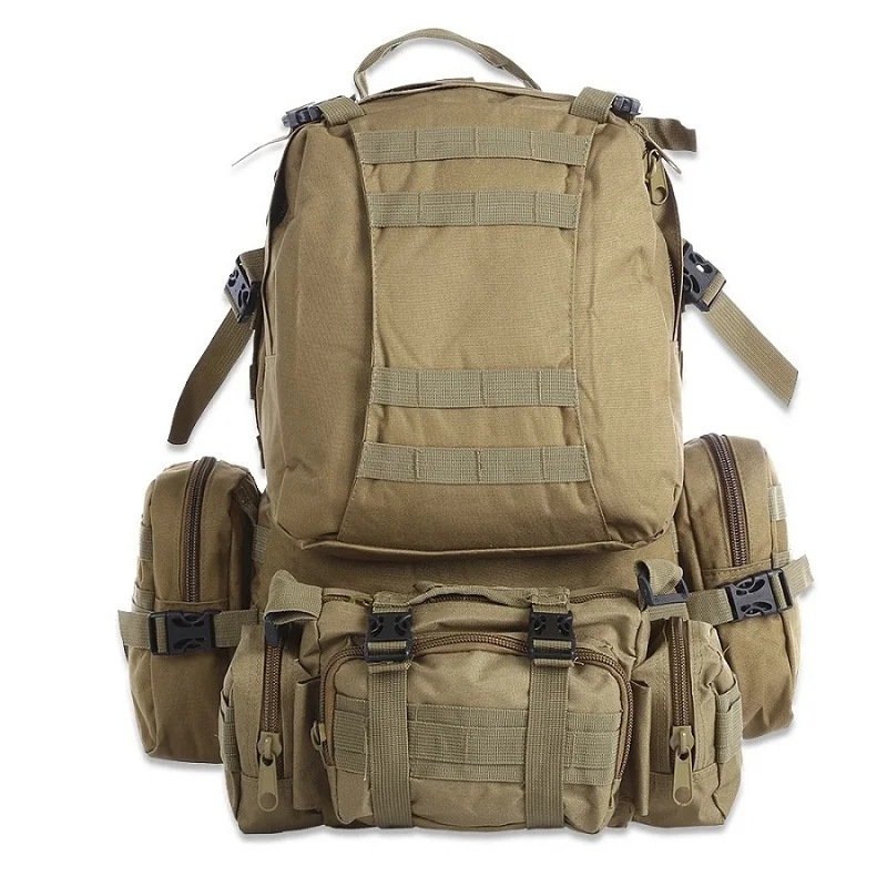 Outlife 50L Открытый Рюкзак Molle военный тактический рюкзак Спортивная Сумка Водонепроницаемый походный рюкзак для путешествий - Цвет: Khaki