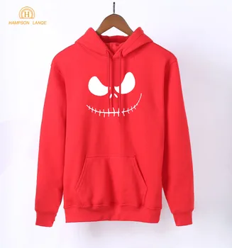

2019 Spring Autumn Sweatshirts Hoodies Women Halloween Town Pumpkin King Jack Skellington Kawaii Hoodie Warm Fleece Sweatshirt
