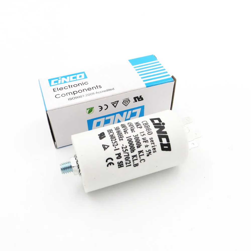 15UF 400V 450V CBB60 Motor Run Capacitor wire SH DB Polypropylene Film Ac 450VAC Water Pump electrical engine 15mfd 15mf | Электроника