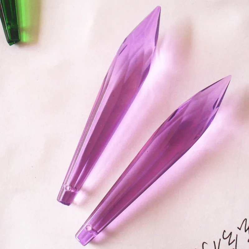 4 Lilac & Black 80mm Icicle Chandelier Crystal Prisms Jewelry Supplies Pendants 
