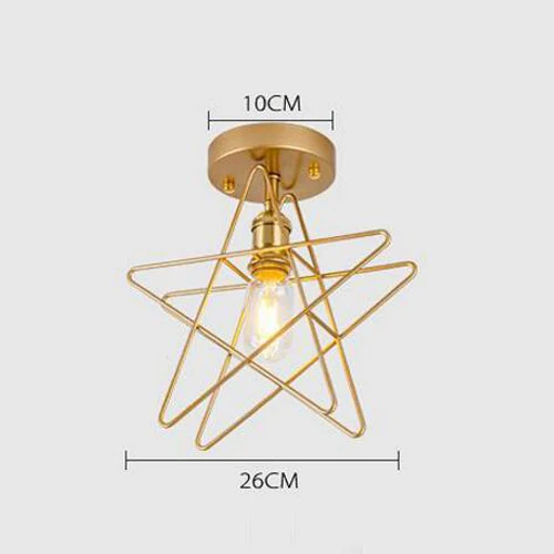 Современная винтажная Потолочная люстра Золотой Лофт Светодиодная потолочная лампа железной формы лампа для клетки Кухонные светильники домашнее освещение - Цвет корпуса: B-Gold