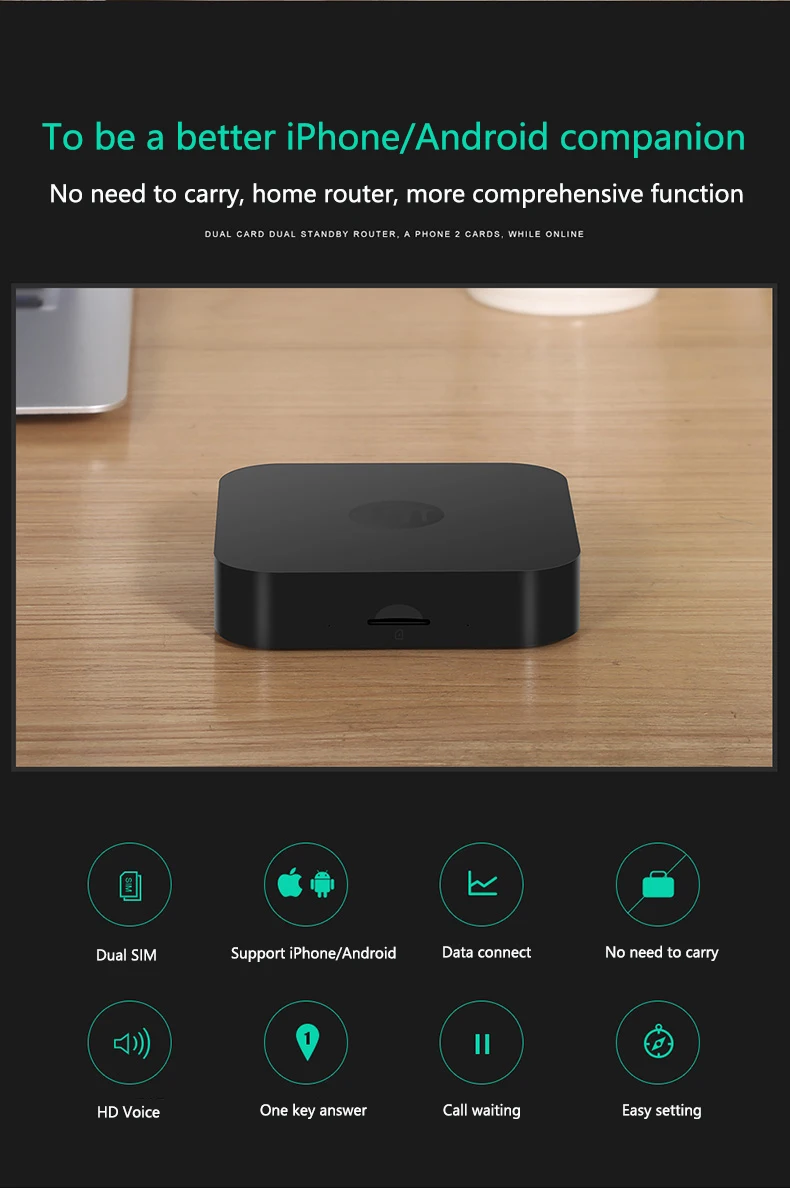 4G Горячие точки Wi-Fi коробка две sim-карты двойной режим ожидания мини-маршрутизатор для iOS и Android, чтобы совершать звонки и SMS и горячие точки