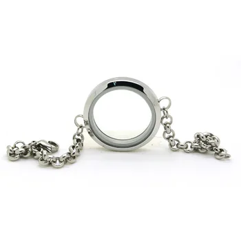 

5pcs stainless steel silver magnetic floating locket bracelets for Women Christmas day gift