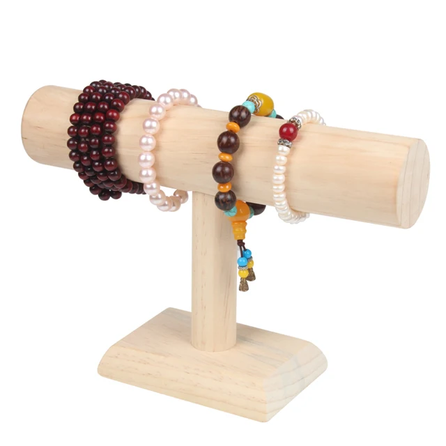 High Quality Wood Bracelets Bangle Display T Bar Jewelry High Quality Wood Bracelets Bangle Display T Bar Jewelry Holder Double