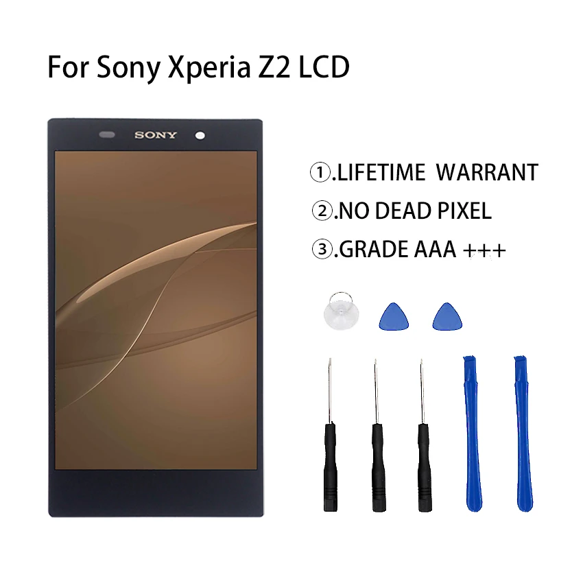 

For Sony Xperia Z2 D6502 D6503 D6543 LCD Display Touch Screen Digitizer Assembly For Sony Xperia Z2 Display Screen LCD