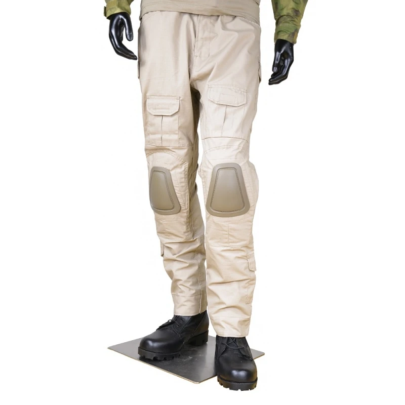 Gen2 Airsoft BDU Униформа тактические боевые брюки с наколенниками мужские камуфляжные брюки армейское снаряжение военные охотничьи брюки - Цвет: Tan
