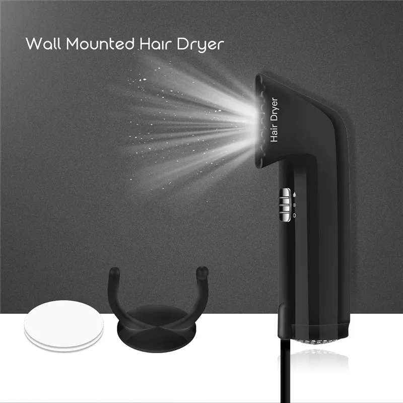 

Mini Professional Electric Hair Dryer Compact Travel Hotel Bathroom Wall Mounted Hair Blower Dryers Security Hanging Hairdryer