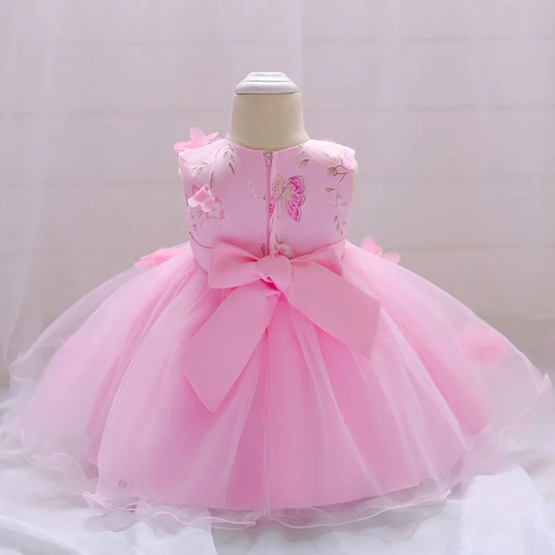 Свадебное платье с цветочным узором для девочек, нарядное торжественное платье принцессы, красивое платье для маленьких девочек на день рождения