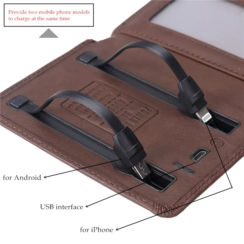 BISI GORO 2019 New Men Women Smart Wallet With USB for Charging Wallet With Ipone And Android Capacity 4000 mAh For Travel