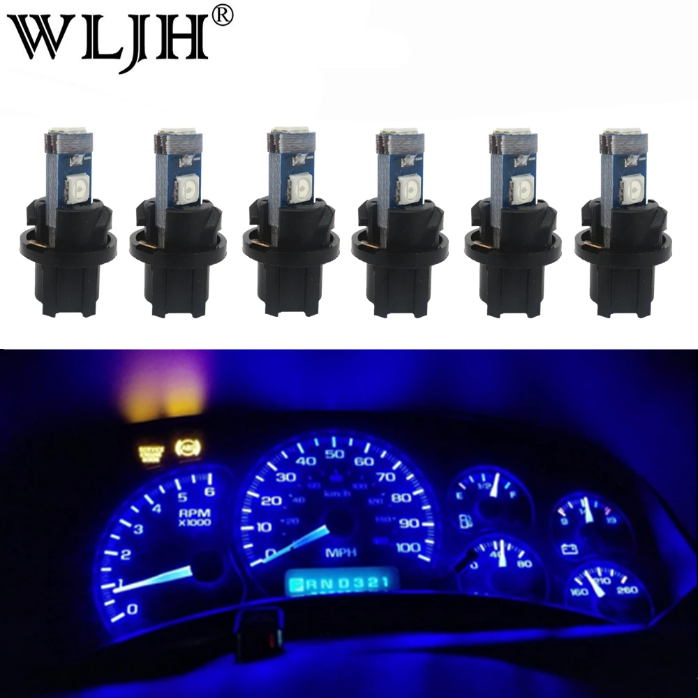 WLJH 10pcs Super Bright Red 3030SMD T5 74 Canbus Led WedgeBulb Dashboard Gauge Cluster LED Light Instrument Panel Indicator Lamp Bulbs