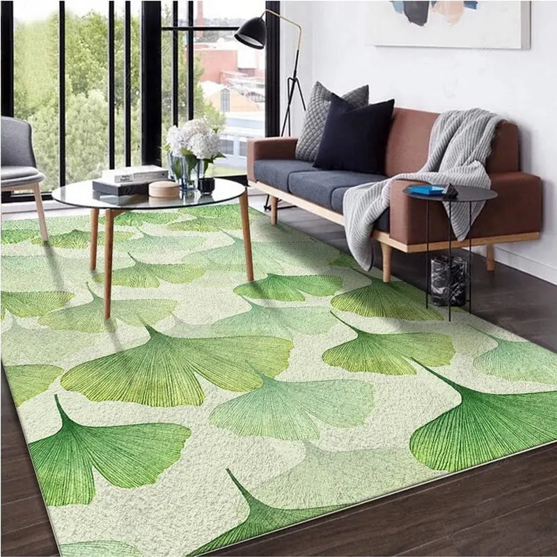 31.5x31.5 in Machine Washable Pink Lotus Green Leaves Flamingo Pattern Non-Slip Round Floor Mats Water Absorbent Carpet Rugs for Living Room Bathroom Kitchen Carpets 