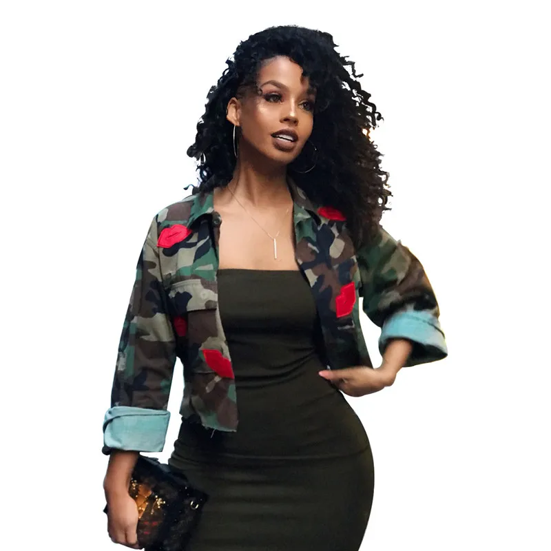 

Camo Bomber Jacket Women Autumn Winter 2018 Streetwear Fashion Long Sleeve Pockets Army Green Camouflage Short Coat Outerwear