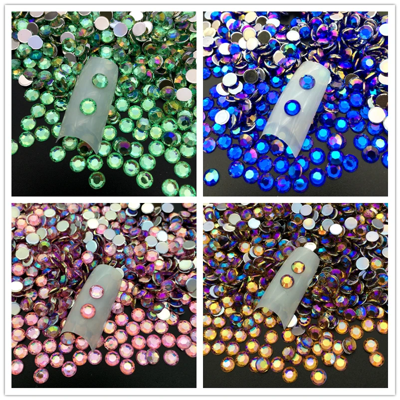 60pcs/pack 5MM DIY 3D Acrylic Crystal Rhinestones Round Colorful Glitters Nail Art Decorations Makeup Tools