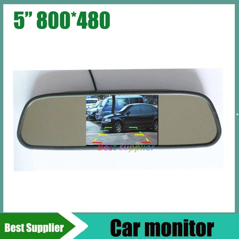 

5inch car monitor mirror TFT LCD Car rearview monitor 800*480 HD For car rear view backup camera