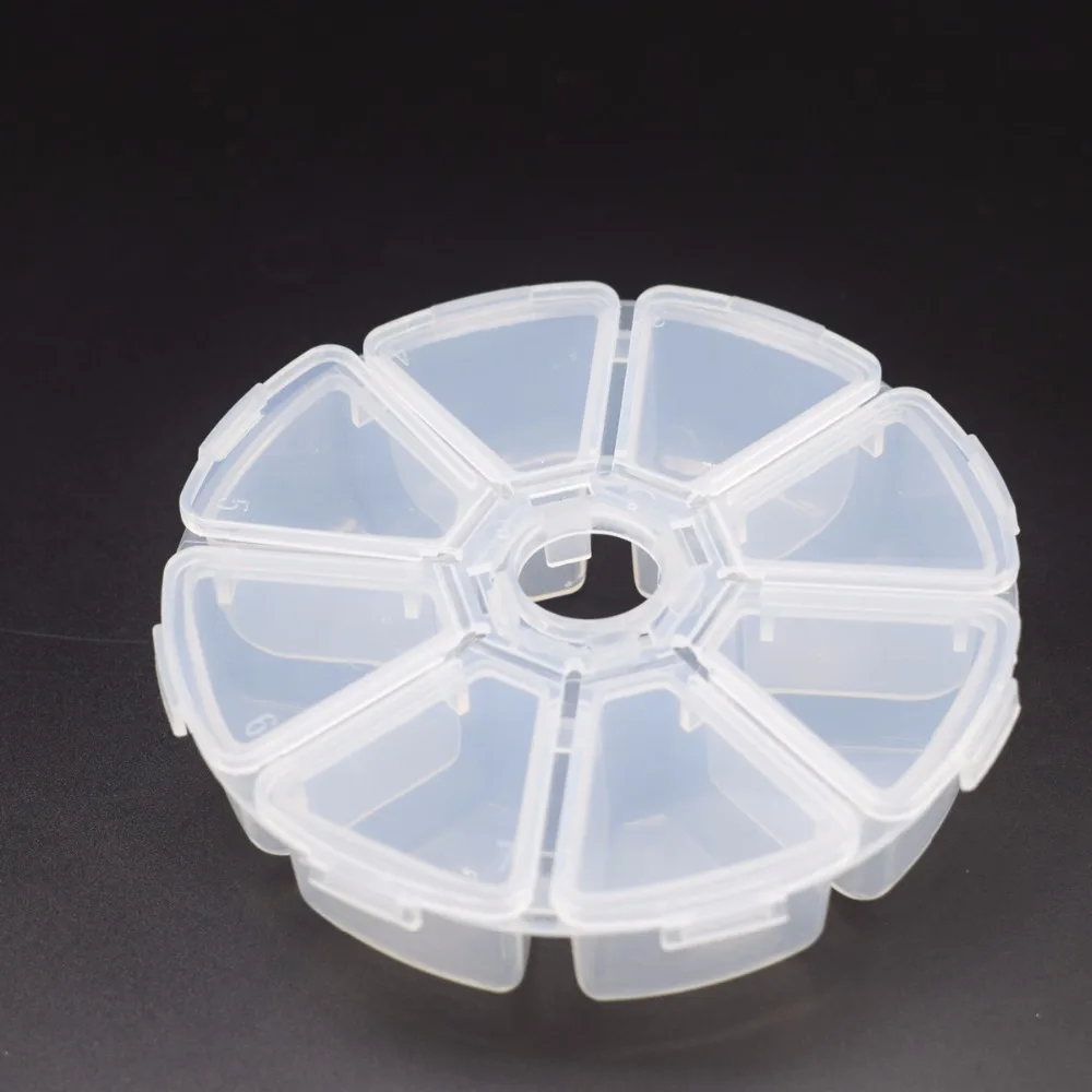 

Plastic Jewelry Storage Box Multipurpose Display Case Holder 8 Grids Compartment Transparent Storage Box
