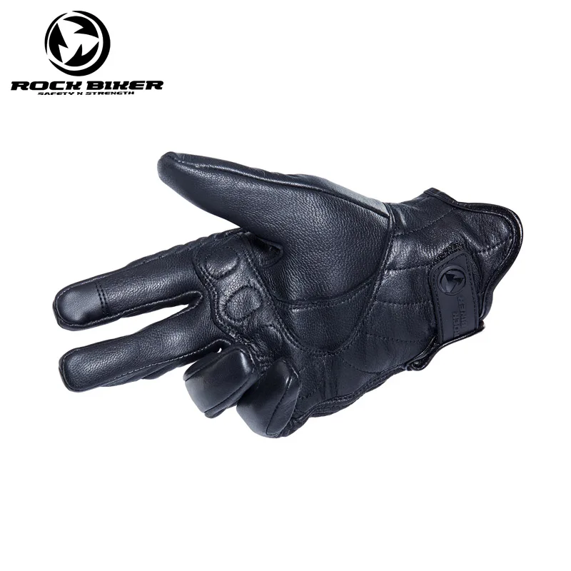 Рок Байкер Ретро полный палец мотоциклетные кожаные перчатки летние мужские Велоспорт мото мотоцикл защитное снаряжение для мотопробега перчатки