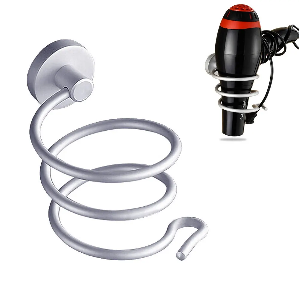 

Bathroom Hair Dryer Rack Wall Mounted Space Aluminum Hair Dryer Holder Storage Rack Bathroom Accessories Supplies