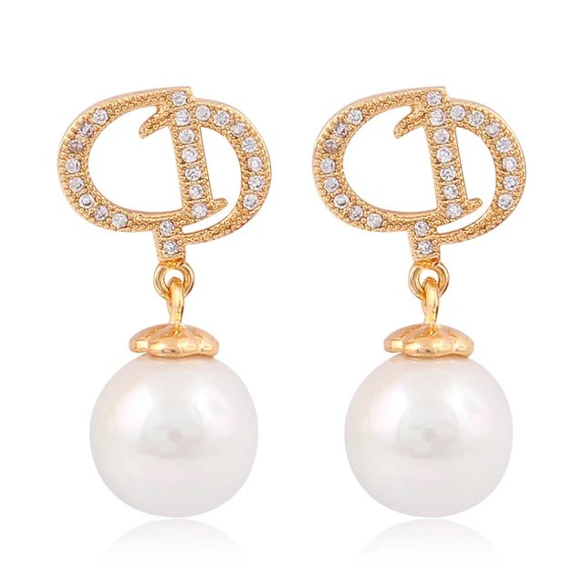 News Accessories D Word Clic Elegant Pearl Earrings Small Cute News Accessories D Word Clic Elegant Pearl Earrings Small Cute Round Statement Jewelry For Women
