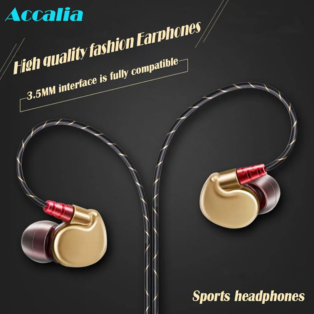 

Accalia Suitable for 3.5mm interface Line Control with Wheat Earphones Wired Android Universal Noise Reduction Inear Earphones