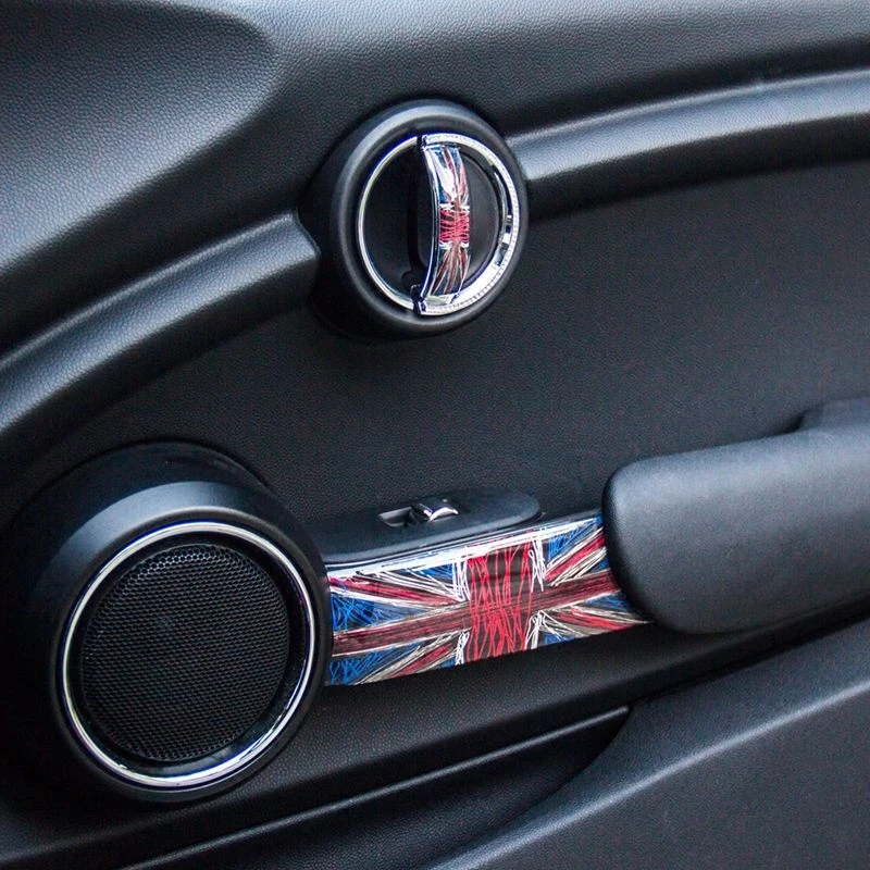 4 шт. 3D автомобильные подушки с принтом флага Великобритании "Юнион Джек", Наклейки на дверные ручки упаковка интерьер Стайлинг для BWM MINI Cooper JCW F56 decrals