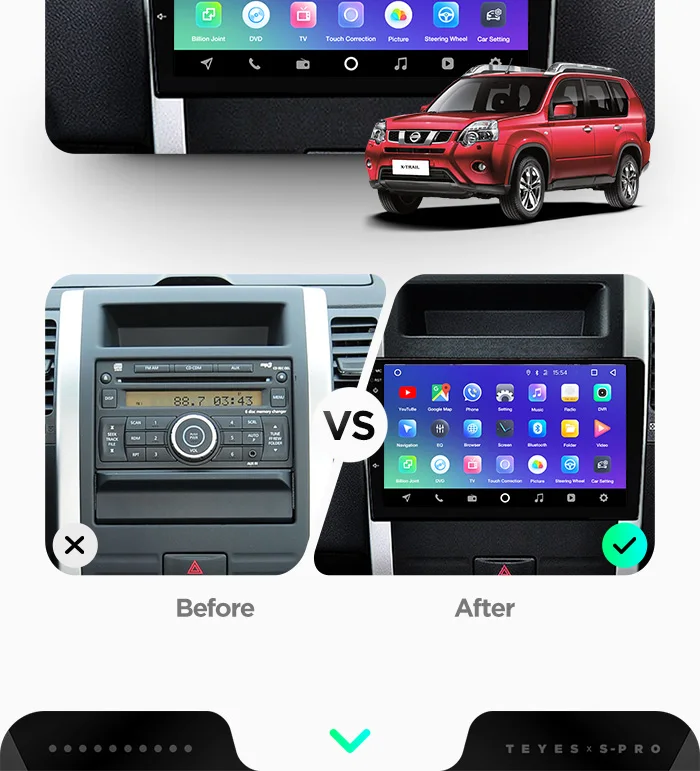 Best TEYES SPRO Car Radio Multimedia DVD Video Player Navigation GPS Android 8.1 4G For Nissan X-Trail XTrail X Trail T32 T31 Qashqai 9
