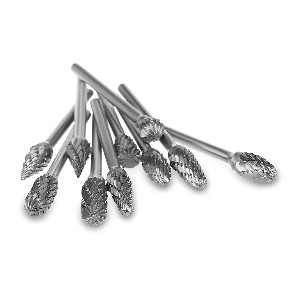 10pcs Different Shapes Drill Bit Set Carbide Tungsten Steel High