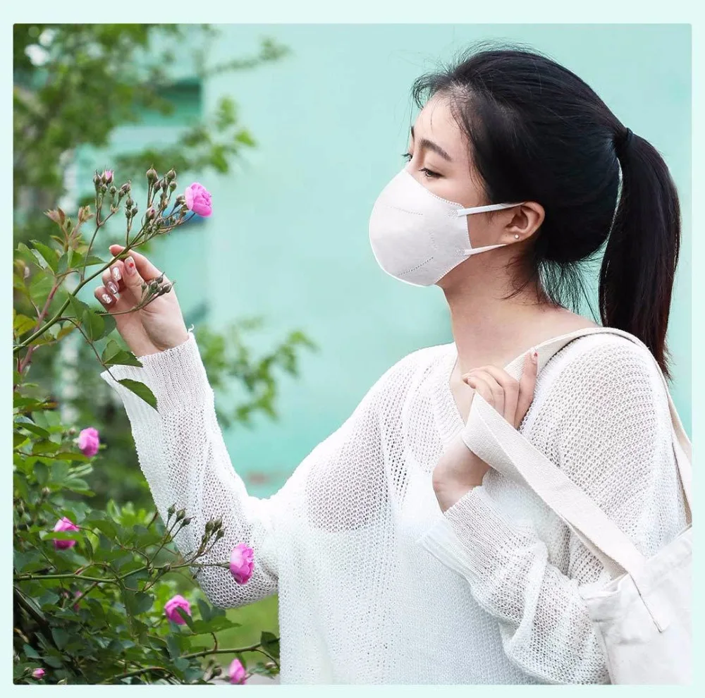 20pcsLot Xiomi Mijia Airpop 0.4mm thin Light Air Wear Mask Comfortable only 2.3g mask Elastic ear hanger for daily pollen dust  (8)