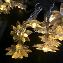2 шт./лот в форме лотоса АА батареи питания Фея свет шнура 1,5 м 10LED цветочный Строка light Xmas/свадебные /Рождество деко-теплый белый