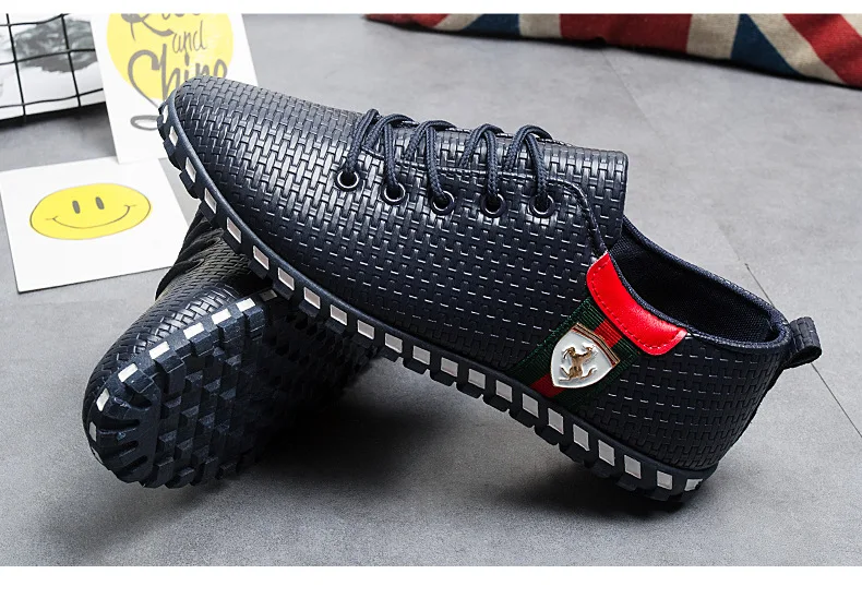 Sycatree Male Leather Casual Shoes for Men Canvas Shoes Outdoor Sneakers Air Mesh Flats Breathable Brand Shoes Plus Size 46