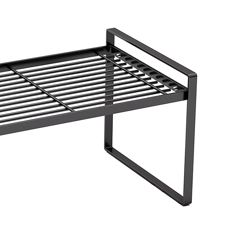 Stainless Steel Kitchen Dish Rack Black Tableware Bowl Fork Oil Bottle Condiment Seasoning Spice Jar Storage Holder Organization