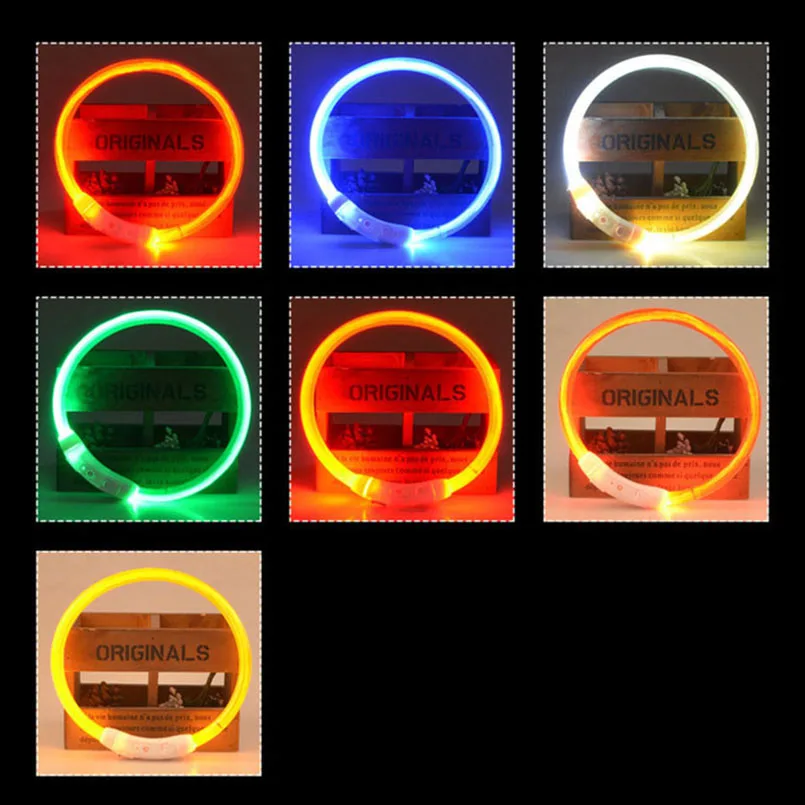 

LED Dog Collar USB Rechargeable Glowing Pet Dog Collar for Night Safety Fashion Light up Collar for Small Medium Large Dogs