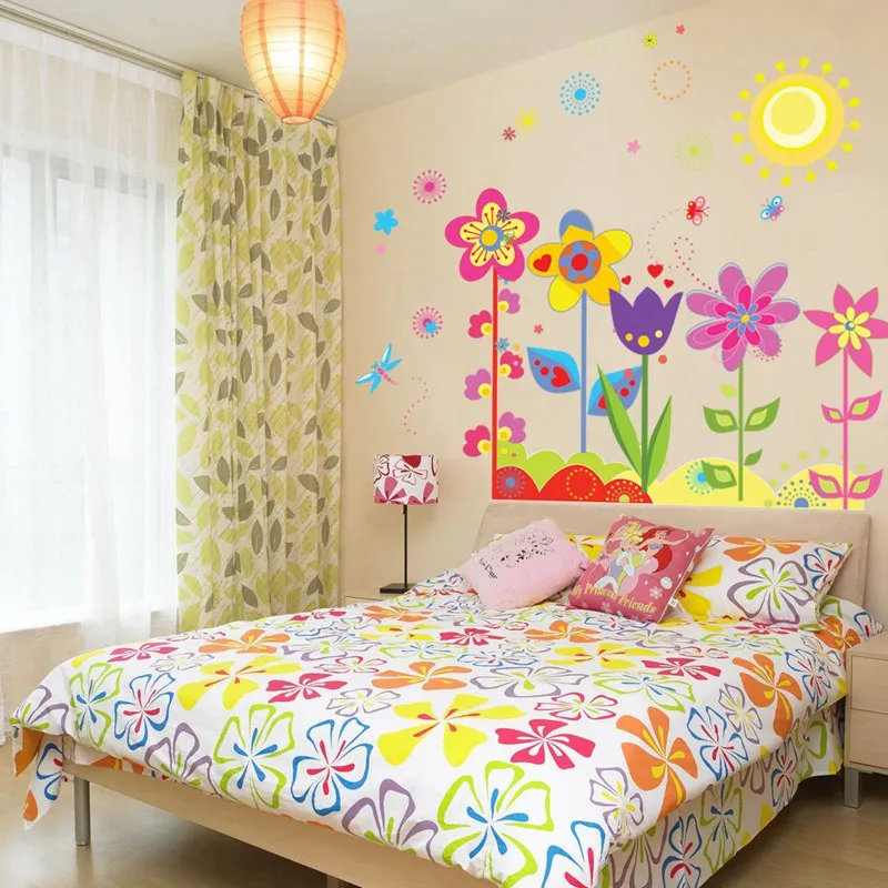 Наклейка на стену с цветами 80 х90 см|flower wall sticker|wall stickers childrenwall sticker |