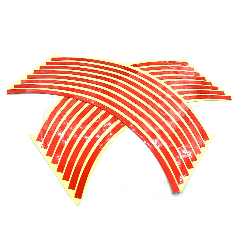 【Universal Car Parts Store】for 16 Pcs Wheel Stickers And Decals Rim Tape Bike Car 5 Colors Car Styling Universal 17 18 inch. 
