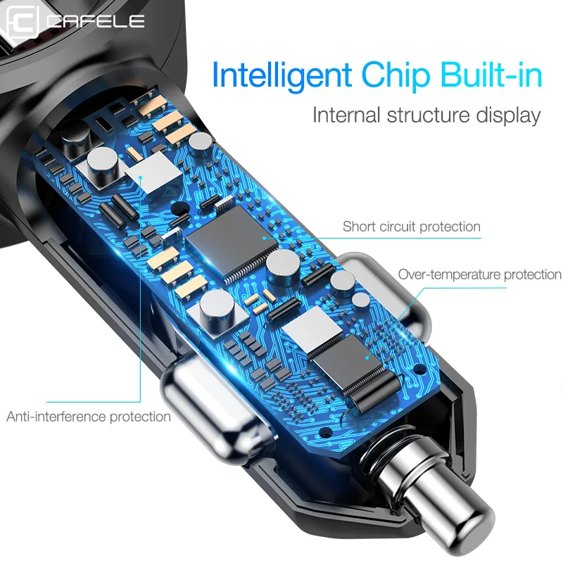 CAFELE المزدوج USB شاحن سيارة 3 في 1 كبل usb قابل للسحب شاحن الهاتف 5 فولت 4.2A الذكية سيارة الهاتف شاحن آيفون هواوي Xiaomi