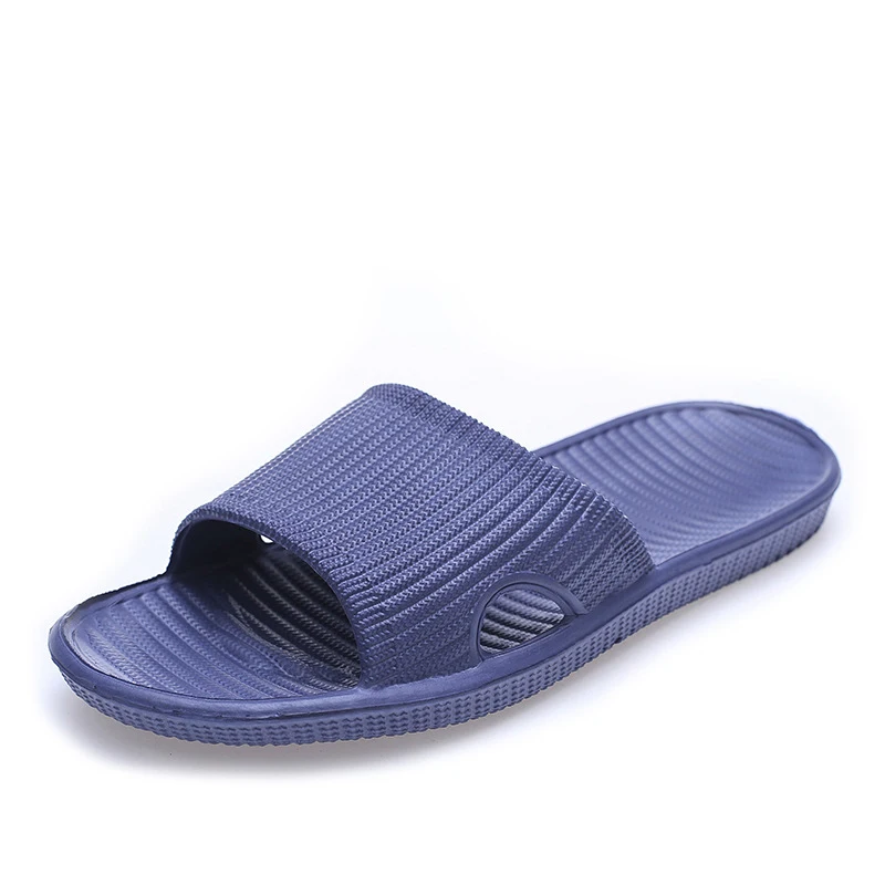 1dark blue MCCKLE/женские шлепанцы; летние модные Вьетнамки; шлепанцы на плоской подошве; пара высокого качества; Мягкие резиновые шлепанцы для ванной; Прямая - Цвет: 1dark blue