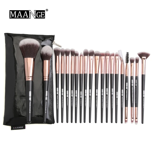 18 PCS Set Pinceaux Maquillage Rose Doré Synthétiques Haut De